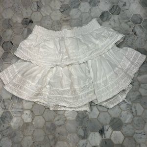 LOVESHACK FANCY WHITE RUFFLE SKIRT